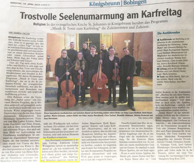 Musik und Texte zu Karfreitag